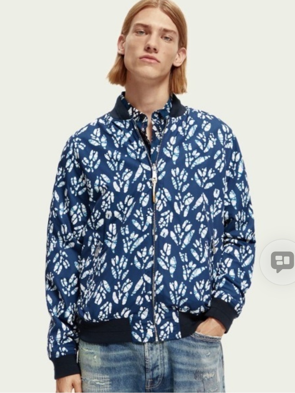 Scotch & Soda Maison Scotch reversible printed unisex bomber jacket